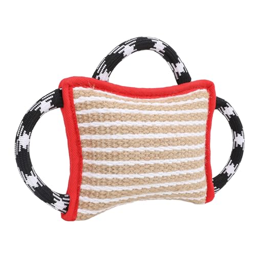 Hundebiss -Tugy, Hundebitkissen mit 3 Handles Jute Zum Spielen (Rot) von Jiawu