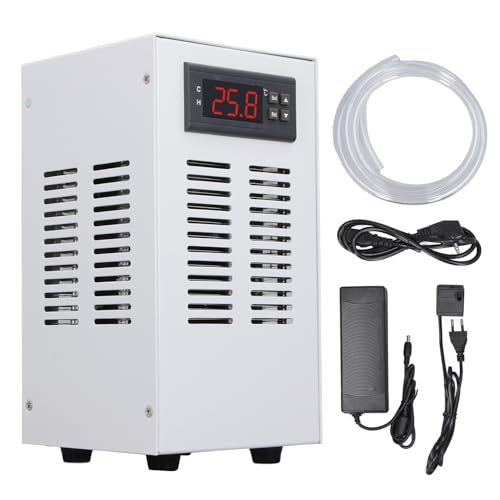 Jiawu Aquarium Kühler, 120 W, 3 L/min, 2-in-1-Heizung, Kühlung, Kleiner Wasserkühler für Aquarien Unter 35 L, Wasserkühler, Temperaturregler, Wasserkühlsystem (EU-Stecker) von Jiawu