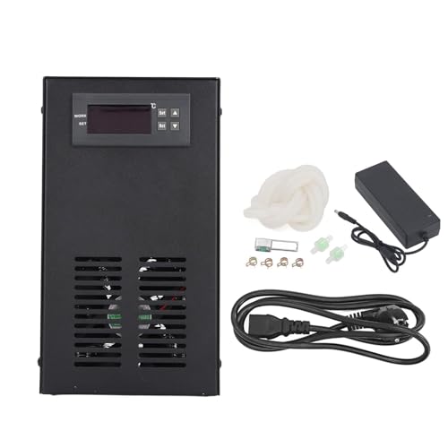 Jiawu Aquarium Kühler, 70W, Elektronisches Kühler-Wasserkühlsystem, Leiser Kleiner Wasserkühler für Korallengarnelenfische, Hydrokulturtank, Heimaquarium Unter 20 L, 1–3 L/Min von Jiawu