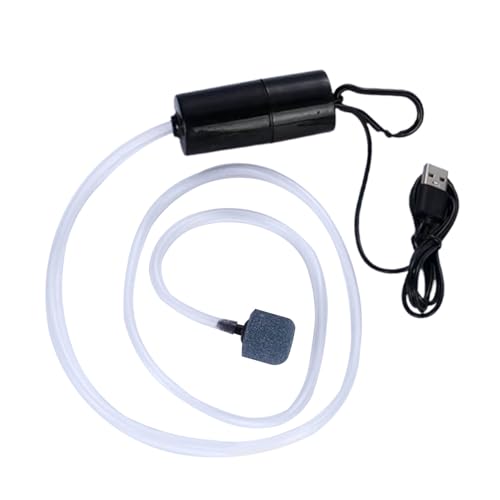 Aquariumbelüfter, Aquarium-Luftpumpe ABS USB Mini für den Haushalt für den Außenbereich (Black) von Jiawu