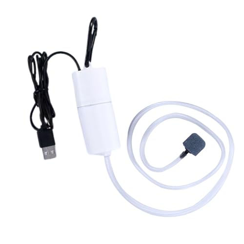 Jiawu Aquariumbelüfter, Aquarium-Luftpumpe ABS USB Mini für den Haushalt für den Außenbereich (White) von Jiawu