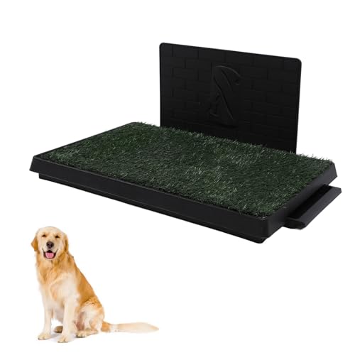 Jiawu Hundegras-Pad mit Tablett, Wiederverwendbare Hunde-PIPI-Gras-Pads, Hundetoilette, Töpfchen-Trainings-Katzentoilette, Waschbare Pinkel-Pads, Kunstrasenbeet für (Große Größe mit von Jiawu