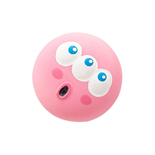 Jiawu Quietschender Hundespielzeugball aus Latex, 5,5 X 5,5 X 4 cm, Hohe Zähigkeit, Starke Belastbarkeit, Weiche, Interaktive Apportiergeräuschbälle für Heimtierbedarf (PINK) von Jiawu