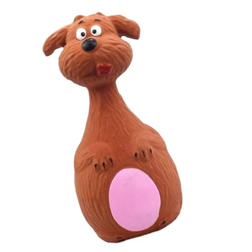 Jiawu Tierspielzeug für Haustiere, Bissfestes Latex-Quietschspielzeug für Hunde, Interaktiv, Weich, für Hunde (Brauner Hund) von Jiawu