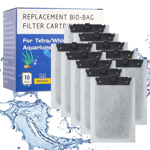 Jiaxix Aquarium-Filterkartusche für Tetra Whisper Bio-Bag Power Filter, mittlere Ersatz-Filterkartuschen für Tetra ReptoFilter, 10 Stück von Jiaxix