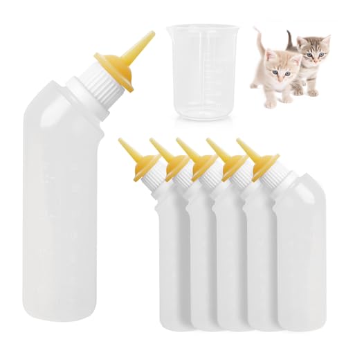 Jiaxix Haustier Stillflasche, Fütterflasche Kits, Ersatz Original Nippel Fütterungsflasche für Neugeborene Kätzchen, Welpen, Kleintiere von Jiaxix