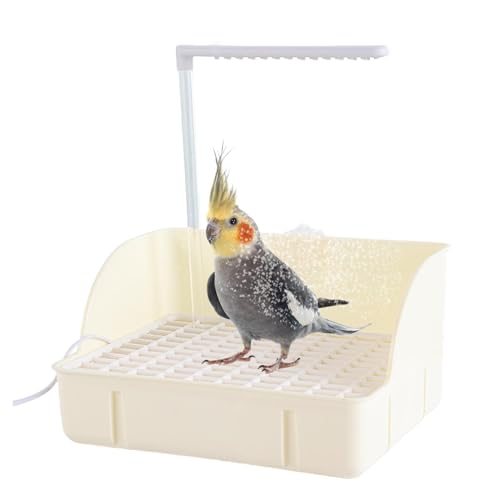 Bird Automatische Badewanne, Vogeltränke Vogeltränke Waschbecken Mehrzweck Vogeldusche Badewanne Papagei Automatische Badewanne mit Dusche Automatische Papagei Duschbox Badewannenbehälter für von Jiimhte