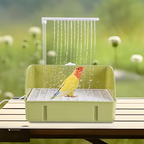 Bird Automatische Badewanne, Vogeltränke Vogeltränke Waschbecken Mehrzweck Vogeldusche Badewanne Papagei Automatische Badewanne mit Dusche Automatische Papagei Duschbox Badewannenbehälter für von Jiimhte