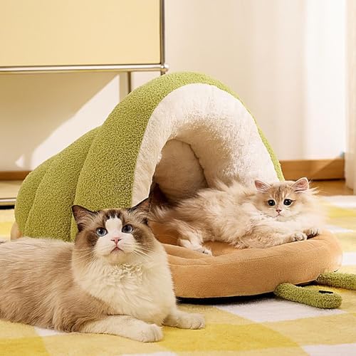 Jiimhte Flauschiges Katzenbett, Weiches Plüsch Höhle Katzenbett, Katzenbett Flauschig Katzendecke, Gemütlich Katzenbett Für Katzenkätzchen, Flauschiges Kätzchen Welpen Kuschelbett Haustierbett von Jiimhte