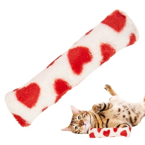 Jiimhte Kissen für Indoor-Katzen | Liebesstil beruhigende Kauspielzeug - Kätzchen-Anreicherungsspiel mit Rassel Papier, geprägtes Haustier Kissen Indoor Katze Übung für Zähne von Jiimhte