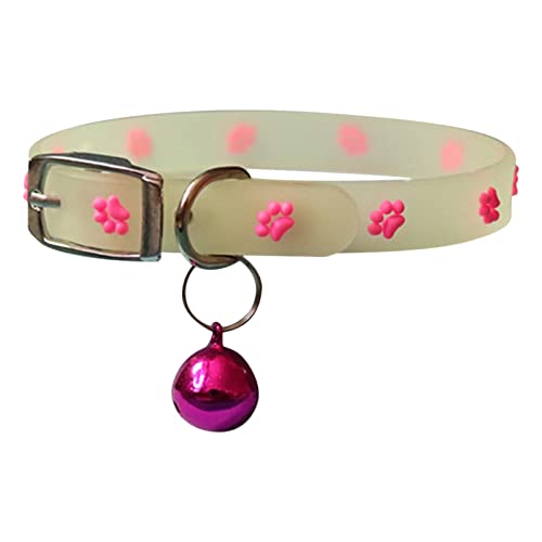 Weiches Fluoreszierendes Katzenhalsband, weiches Fluoreszierendes Silikon-Hundehalsband, leuchtendes Katzenhalsband für Katzen, kleine Hunde, Welpen, Geschenke und sicher für nächtliche Spaziergänge von Jikiaci