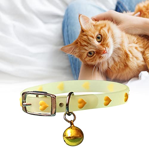 Weiches Fluoreszierendes Katzenhalsband, weiches Fluoreszierendes Silikon-Hundehalsband, leuchtendes Katzenhalsband für Katzen, kleine Hunde, Welpen, Geschenke und sicher für nächtliche Spaziergänge von Jikiaci