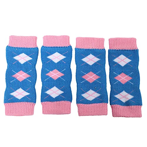 Jikoiuty Niedliche Haustier Hund Baumwolle rutschfeste WäRmer Socken, 4Er Set Blau Rosa L von Jikoiuty