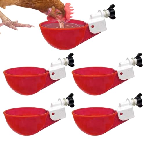 Automatische Hühnertränke, 5 Trinkbecher für Hühner, langlebig, Tränke-Set für Geflügel, Geflügeltränke, für Küken, Enten, Kaninchen, Puten, Gänse, Wachteln von Jildouf