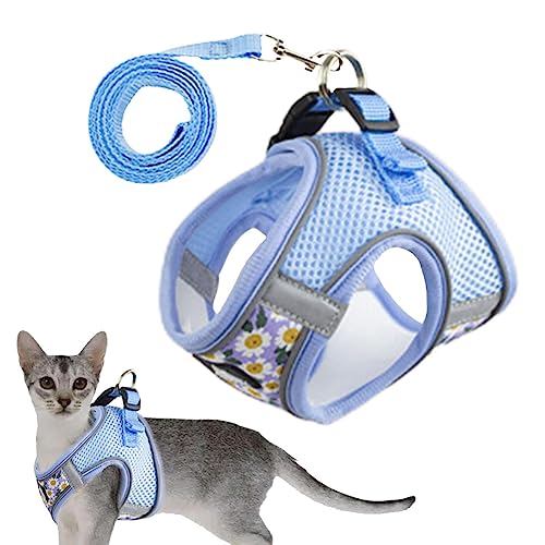 Brustgurt für Katzen, Geschirr und Leine für Kätzchen – Brustgurt im Welpen-Stil für Reisen, atmungsaktives Armband für kleine Katzen mit reflektierendem Streifen Jildouf von Jildouf