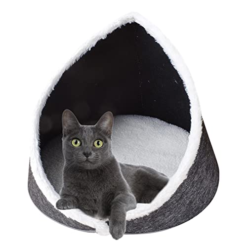 Höhlenkatzenbett – waschbares halbgeschlossenes Katzenbett mit bequemem Kissen, Cat Cave Bed Katzenbett für den Innenbereich, leicht zu reinigen und vielseitig für kleine und mittelgroße Hunde Jildouf von Jildouf