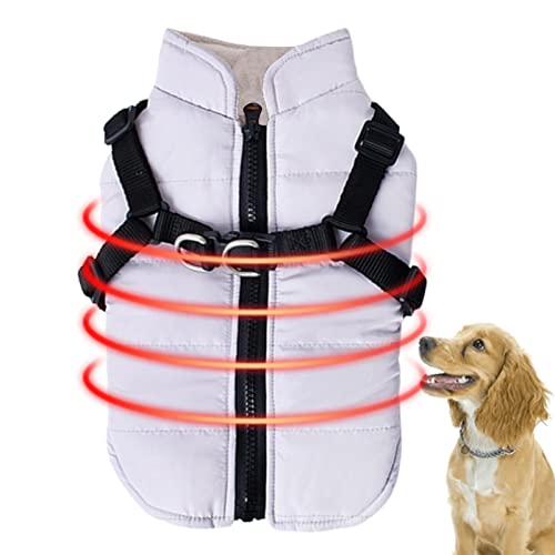 Hundepullover – wasserdicht, verstellbare Kleidung für Hunde mit Brustgurt, Hundejacken, Hundekleidung, Stoff, Clamshell-Reißverschluss für mittelgroße Hunde, Jungen, Herbst und Winter Jildouf von Jildouf