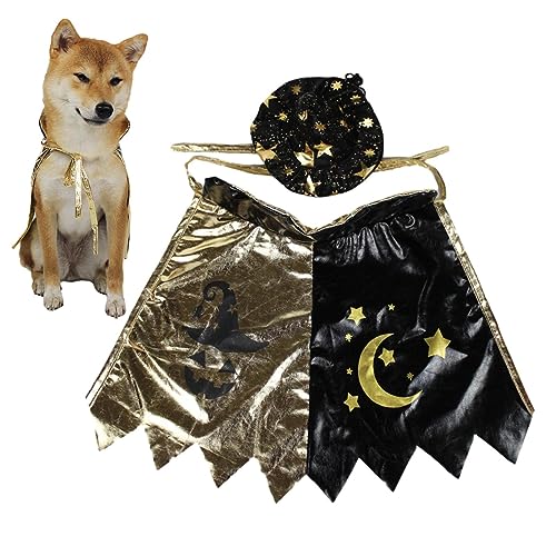 Jildouf Halloween Hexenumhang Katze | Cosplay Hexenhundekostü für Katzenhund - Innovativer Halloween-Katzenumhang, wiederverwendbar und innovativ für Karneval und tägliche Haustierkleidung von Jildouf