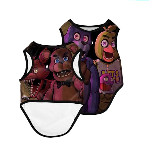 Jilijia FNAF Dog Costume Five Nights Game Pet Clothes Summer Clothes Cool Vest Cute Cartoon Costumes Jumpers Clothes for Small Medium Large Dogs von Jilijia