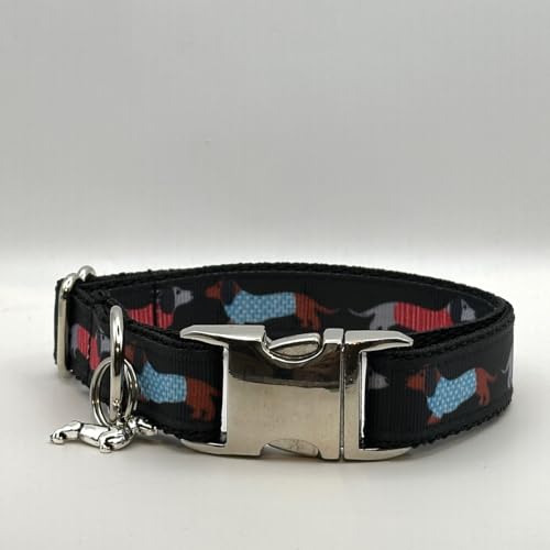 Hundehalsband Dackel Teckel schwarz 26-40cm x 2cm von Jimmy und Katz