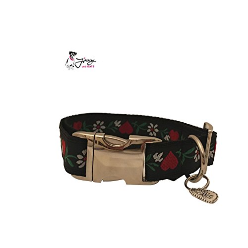 Jimmy und Katz Hundehalsband Alpenherzen 35-58cm x 2,5cm von Jimmy und Katz