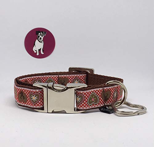 Jimmy und Katz Hundehalsband Alpenliebe Rot 26-40cm x 2cm von Jimmy und Katz