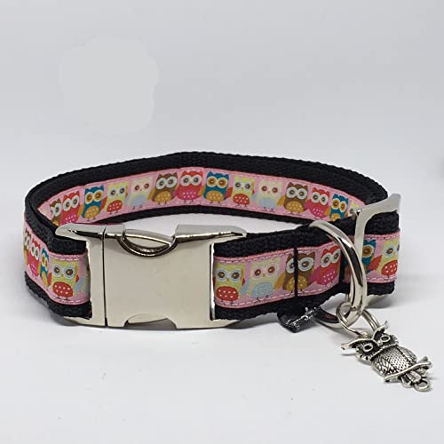 Jimmy und Katz Hundehalsband Eule rosa 35-58cm x 2,5cm von Jimmy und Katz