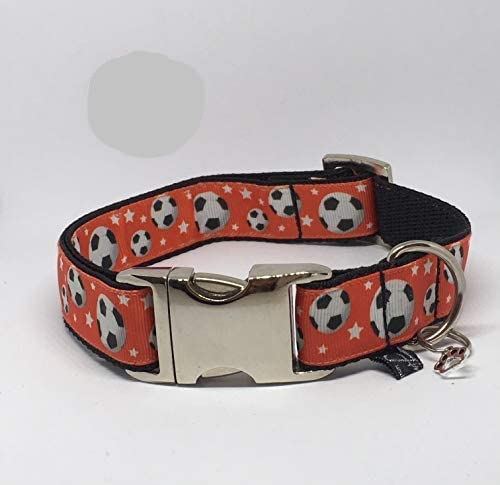 Jimmy und Katz Hundehalsband Fußball orange 35cm - 58cm x 2,5cm von Jimmy und Katz