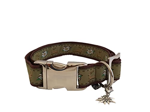 Jimmy und Katz Hundehalsband Hirsch grün 35-58cm x 2,5cm von Jimmy und Katz