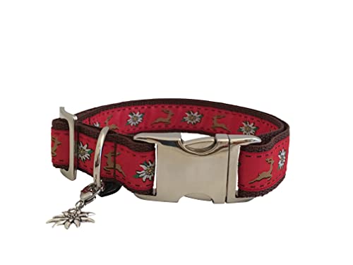 Jimmy und Katz Hundehalsband Hirsch rot 35cm-58cm x 2,5cm von Jimmy und Katz