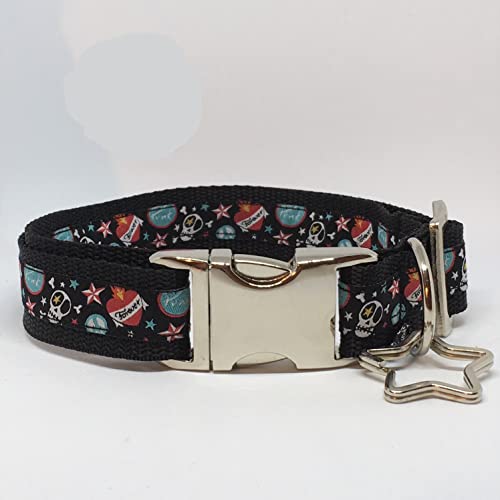 Jimmy und Katz Hundehalsband Skull 35cm - 58cm x 2,5cm von Jimmy und Katz