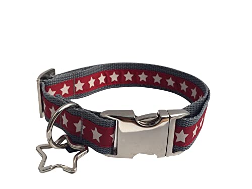 Jimmy und Katz Hundehalsband Sterne Rot 35-58cm x 2,5cm von Jimmy und Katz