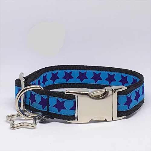 Jimmy und Katz Hundehalsband Sterne türkis/Lila 35-58cm x 2,5cm von Jimmy und Katz