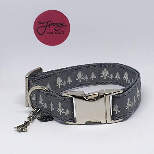 Jimmy und Katz Hundehalsband Weihnachten grau 26-40cm x 2cm von Jimmy und Katz