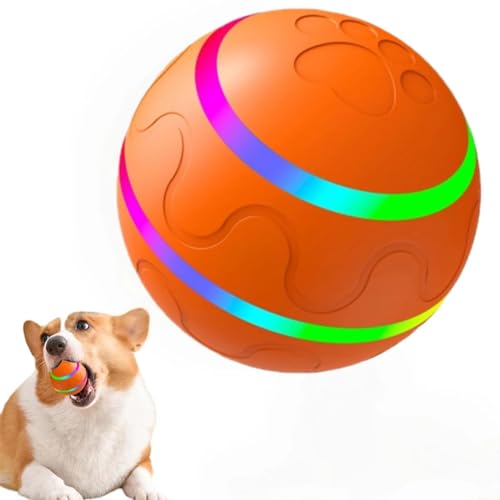 Jiggle Ball Dog Toy, Interactive Self Rolling Ball Dog Toy, for Outdoor Cats Dogs to Stimulate Hunting Durable Wag Chewing Ball, Herding Balls Indoor Safe Dog Gifts von JinXsen