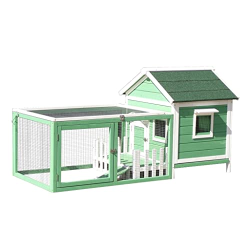 Hundehütte Im Freien Regensichere Hundehütte Mittelgroßer Hundekäfig Hundebedarf Kaninchenkäfig Für Alle Jahreszeiten(Color:Green) von JingYi Store