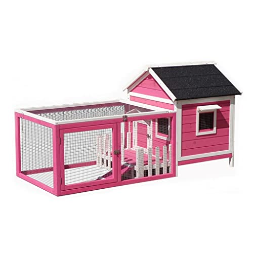 Hundehütte Im Freien Regensichere Hundehütte Mittelgroßer Hundekäfig Hundebedarf Kaninchenkäfig Für Alle Jahreszeiten(Color:Pink) von JingYi Store