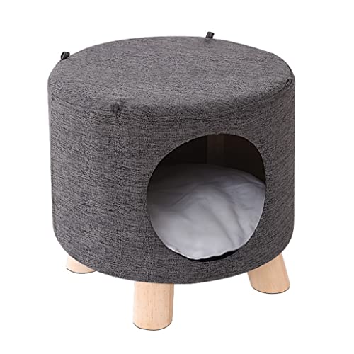 Katzenstreuhocker Für Den Innenbereich Geschlossene Katzenstreu Katzenbett Vier-Jahreszeiten-Haustierstreu(Color:Dark Gray) von JingYi Store