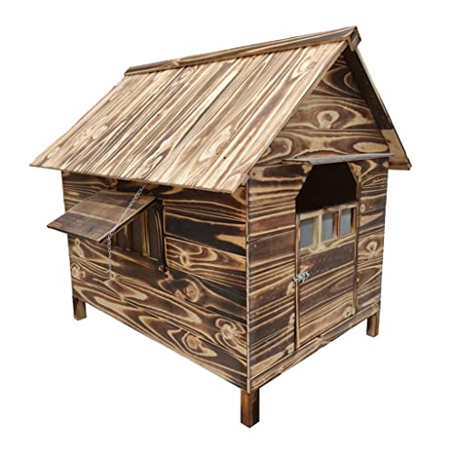 Regenfeste Hundehütte Im Freien Hundehütte Aus Massivem Holz Vier-Jahreszeiten-Haustierkatzenhütte Große Hundehütte Warme Hundehütte(Size:56 * 45 * 48cm) von JingYi Store