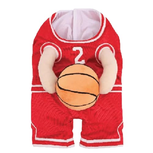 Hunde-Basketball-Kostüm, Lustiges Sport-Outfit, Cosplay-Kleidung, Hunde-Basketball-Halloween-Kostüm mit Ball, verstellbare Hundekleidung, Hunde-Basketballspieler-Kostüm von Jingmiger