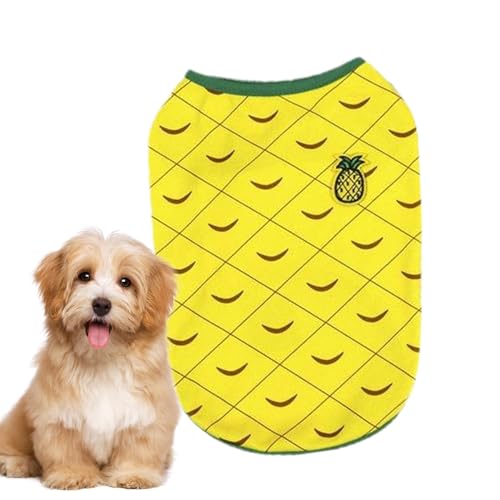 Hunde Sommerkleidung, kleines Hundehirt | Sommerkleidung für Haustiere - Atmungsaktives Haustier -Outfit, einzigartige Wassermelon Ananas Hundekatze Hemd für kleine bis große Hunde Katzen von Jingmiger