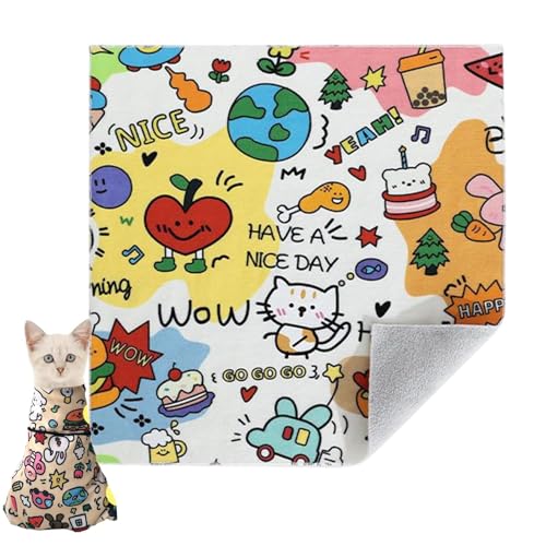 Jingmiger Cat Grooming Wrap, Fellpflegetasche Für Katzen, Starke, Selbstklebende Fellpflegetasche, Anti-Bite Cat Wrap for Cutting Nails, Sichere Handhabung Zum Krallenschneiden, Ohrenreinigen von Jingmiger