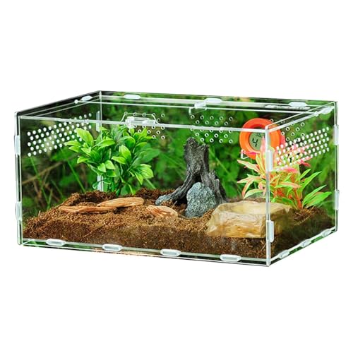 Acryl Reptilien Terrarium Transparent Reptilien Brutbox Reptiliengehege Vivarium Reptilien Lebensräume Terrarium Behälter Futterbox für Eidechsen Schildkröte Spinne Hörner Frosch Schlangen Gecko von Jingyash