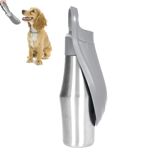 Hunde Trinkflasche Edelstahl, 750 ml Hundetrinkflasche für Unterwegs Auslaufsicher, Wasserspender für Hunde, Hund Wasserflasche, Tragbare Haustier Trinkflasche für Draußen, Wandern, Reise, Camping von Jingyash