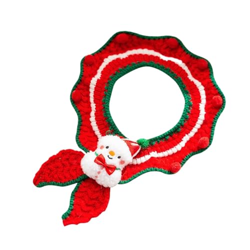 Jingyash Gestricktes Haustierhalsband, Haustier-Weihnachtshalsband,Weihnachtskragen-Schal-für Katze | Leuchtendes Farben-Kostümzubehör für Welpen und Katzen für kleine Hunde, Kaninchen, Schnauzer, von Jingyash