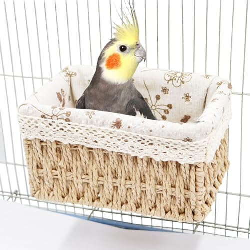 Jinkoozz Vogelnest, Papageienhaus, Vogelpapageienhängematte, Vogelbett, Kleintierhaus, Vogelkäfigzubehör, geeignet für Vögel, Papageien, Sittiche, Nymphensittiche, Lovebird von Jinkoozz