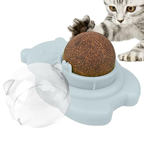 Jinmen Katzen Katzenminze Kugeln | 3er Set Catmint Wandspielzeug mit Selbstklebeband | Rotierende Katzenbälle mit rückseitigem Klebstoff für Fenster, Tischbeine, Panda-Form von Jinmen