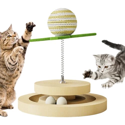 Automatisches Federspielzeug für Katzen - Katzenspielzeug mit Feder, Kratzball für Katzen, langlebiges Katzenspielzeug, interaktives Katzenspielzeug, automatisches Spielzeug, um Aufmerksamkeit zu von Jinyilwn