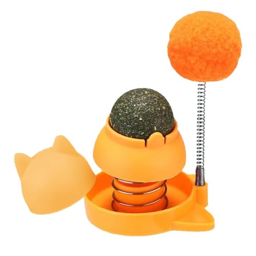 Matatabi Ball Matatabi Wandspielzeug Interaktiver Matabi-Kugel Matabi Ball drehbar, Matabi Ball Spielzeug mit Federball, Sicheres Matabis Kratzspielzeug Katzenzahnreinigung Katzenminze Ball Spielzeug, von Jinyilwn