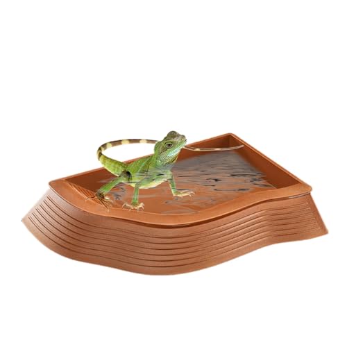 Schildkröte Bait Tray - Reptilien Schwimmbad - Reptilien-Feeder | Rutschfeste Schildkröte Bait Tray, Reptilien Bait Tray mit Integriertem Schwimmbad, Multifunktionale Schildkröte Wasserschale von Jinyilwn